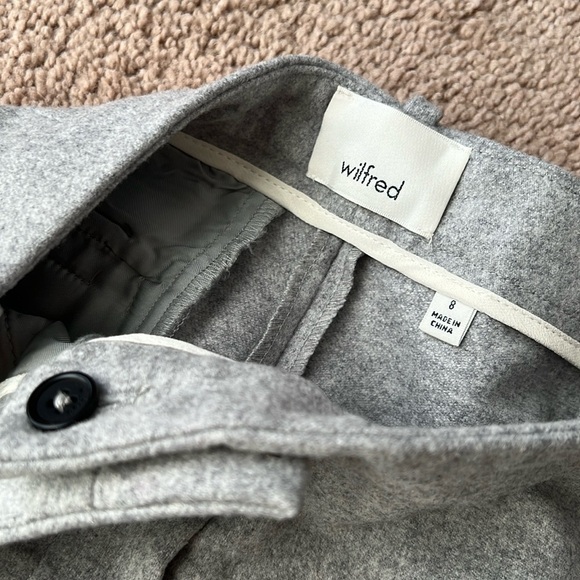 Wilfred Aritzia Grey Wool Blend Zip Pocket Trouser Pants - Picture 5 of 9